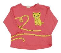 Korálové triko s leopardem H&M