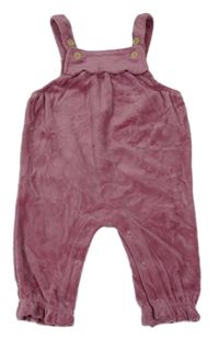 Starorůžové sametové laclové tepláky Dunnes