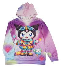 Fialovo-růžovo-barevná mikina s Kuromi a kapucí
