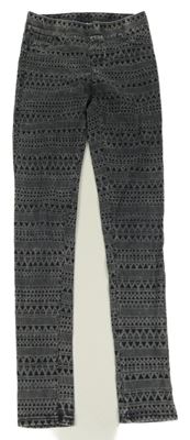 Šedo-černé vzorované tregíny H&M