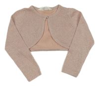 Světlerůžové třpytivé svetrové bolerko H&M