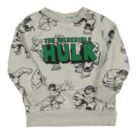 Šedá mikina s Hulkem Marvel