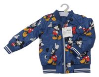 Nové - Tmavomodrá šusťáková zimní bunda s Mickeym Disney