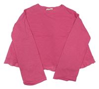 Tmavorůžová melírovaná oversize crop mikina Zara