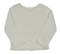 Bílé mačkané triko H&M