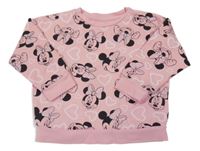 Růžová mikina s Minnie a srdíčky C&A