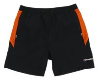 Černo-červené sportovní funkční kraťasy s logem berghaus 
