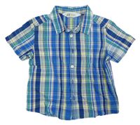 Modro-žluto-zelená kostkovaná košile H&M