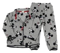 2 set - šedá fleecová propínací mikina s Mickeym + tepláky H&M