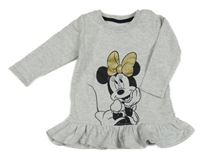 Šedá melírovaná peplum mikina s Minnií 