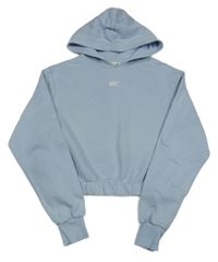 Světlemodrá crop mikina s výšivkou a kapucí H&M