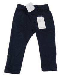 Nové - Tmavomodré plátěné chino kalhoty Next