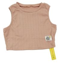 Nové - růžový žebrovaný crop top Shein