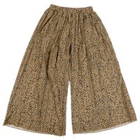 Béžovo-černé vzorované plisované culottes kalhoty 