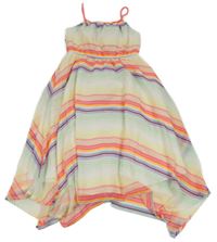 Barevné pruhované šifonové letní šaty H&M