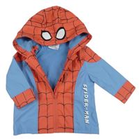 Červeno-modrá voděodolná lehce zateplená bunda s kapucí - Spiderman Primark