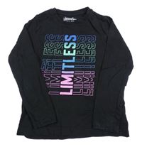 Černé triko s barevným potiskem Primark