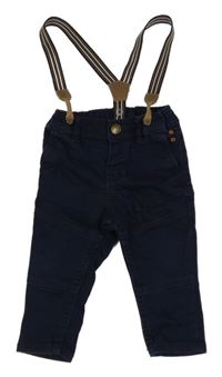 Tmavomodré rifle s kšandami H&M