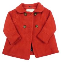Červený flaušový podšitý kabát s límečkem Mothercare