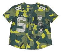 Zelená army sportovní košile s potiskem 