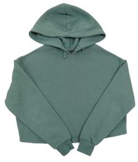 Khaki crop mikina s kapucí New Look