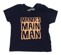 Tmavomodré tričko s nápisem Primark