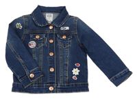 Tmavomodrá riflová bunda s nášivkami Denim Co.
