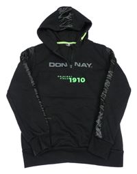 Černá mikina s logem a kapucí Donnay