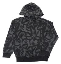 Šedo-černá vzorovaná mikina s kapucí H&M