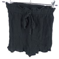 Dámské černé strukturované volné kraťasy s mašlí H&M vel. 32