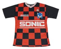 Nové - Černo-červené kostkované sportovní tričko se Sonicem George