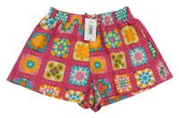 Nové - Růžové lehké květované kraťasy Matalan