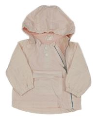 Světlerůžová šusťáková podzimní bunda s kapucí H&M