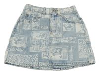 Modro-bílá riflová sukně s Mickeym H&M