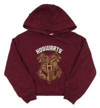 Vínová crop mikina s kapucí - Harry Potter Sinsay