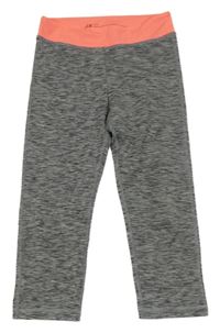 Šedo-růžové melírované capri sportovní legíny H&M