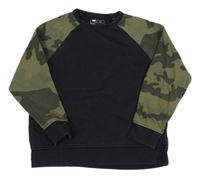 Černo-zelená army mikina Next