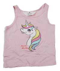 Světlerůžový top s jednorožcem H&M