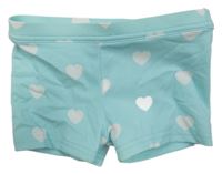 Světlemodré nohavičkové plavkové kalhotky se srdíčky C&A