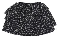 Anrtacitovo-smetanová květovaná šifonová sukně H&M