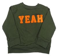 Tmavozelená mikina s nápisem Primark