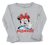 Světlešedé melírované pyžamové triko s Minnie Disney