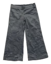 Tmavošedé plyšové kalhoty H&M