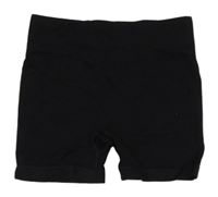 Černé žebrované elastické kraťasy H&M