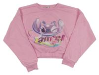 Světlerůžová crop mikina s Lilo&Stitch Primark