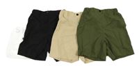 Nové - 3x - Kraťasy - Černé, béžové, khaki SHEIN
