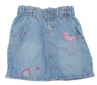 Světlemodrá riflová sukně s jednorožcem Denim Co.