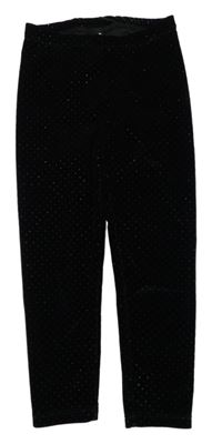Černé třpytivé puntíkované legíny Calzedonia