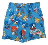 Modré plážové kraťasy se Sonicem 