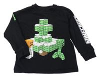 Černé triko s potiskem minecraft
